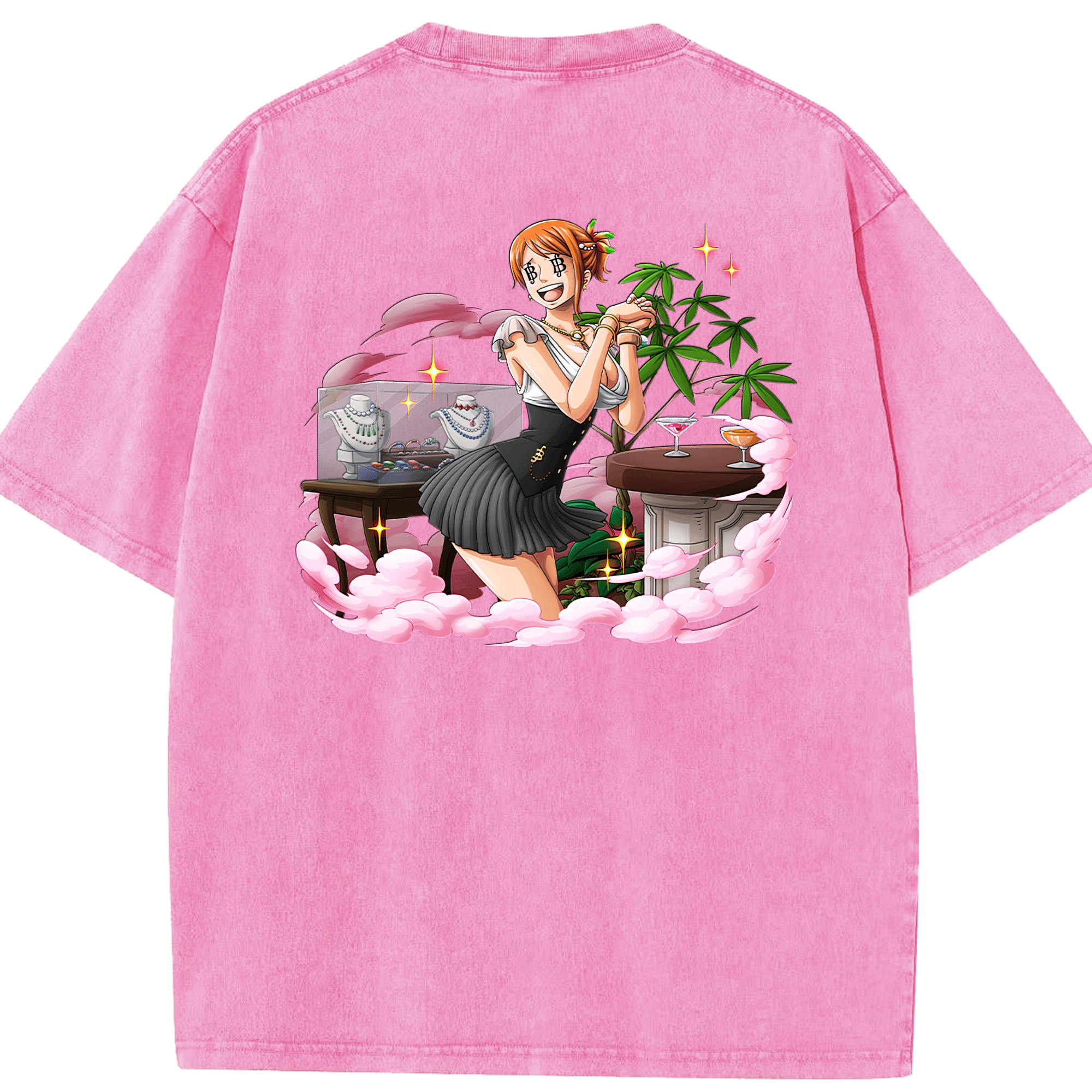 ワンピース ナミ ONE PIECE Nami 綿100% ヴィンテージ風 半袖Tシャツ（背面プリント）